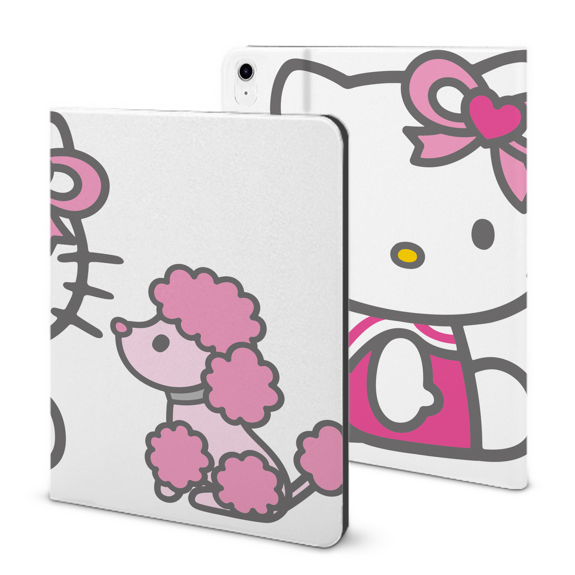 （画像用） Hello Kitty ハローキティ IPad ケース ブック型 PUレザー TPU 耐衝撃 軽量 薄型 ペン収納なし 全面保護 IPad 各モデル対応